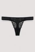 NA-KD Lingerie Klassisk Mid-Rise blondestringtruse - Black