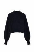 NA-KD Fluffy strikket genser med turtleneck - Black