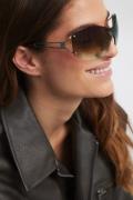 NA-KD Ovale solbriller uten ramme - Brown