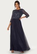 AngelEye Sequin Bodice Maxi Dress Navy XS (UK8)