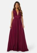 Goddiva Multi Tie Maxi Dress Wine-red M (UK12)