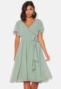 Goddiva Flutter Chiffon Midi Dress Green XL (UK16)