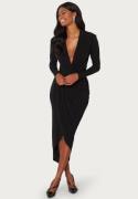 John Zack Long Sleeve Rouch Dress Black XXS (UK6)