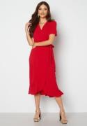 John Zack Short Sleeve Wrap Dress Red XXS (UK6)