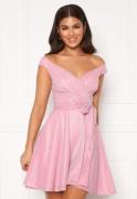 Goddiva Lurex Skater Dress Pink L (UK14)