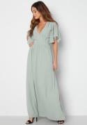 Bubbleroom Occasion Butterfly Sleeve Chiffon Gown Dusty green 40