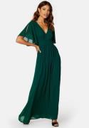 Bubbleroom Occasion Butterfly Sleeve Chiffon Gown Dark green 42