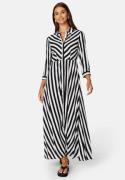 YAS Yassavanna Long Shirt Dress Black Stripe:W WHITE XS