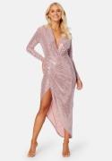 John Zack Sequin Rouch Maxi Dress Rose XXS (UK6)