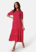 Happy Holly Tris Viscose Midi Dress Care Red/Patterned 44/46