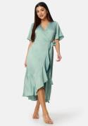 Bubbleroom Occasion Scala Frill Dress Dusty green XS