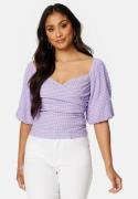 BUBBLEROOM Nandita wrap top Lilac / Checked M