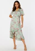 BUBBLEROOM Pauletta Wrap Dress Dusty green / Patterned 34