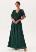 Bubbleroom Occasion Butterfly Sleeve Chiffon Gown Dark green 38