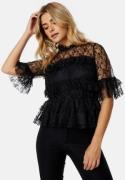 BUBBLEROOM Frill Lace Blouse Black 42