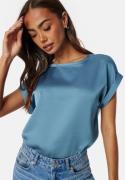 VILA Viellette S/S Satin Top Cornflower blue 44