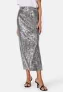 Pieces Pcniri high waist ankle skirt Silver Detail:SEQUIN XS