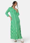 YAS Savanna Long Shirt Dress Quiet Green Stripes XS