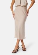 BUBBLEROOM Demi Midi Satin Skirt Light nougat 42