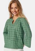 Happy Holly Noralie Broderie Anglaise Blous Green 44/46