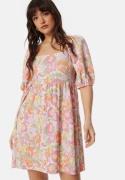 BUBBLEROOM Puff Sleeve Short Dress Floral M