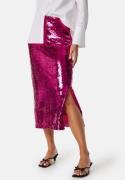 VILA Vietta midi sequin skirt Fuchsia Purple 38