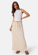 BUBBLEROOM Linen Blend Maxi Skirt Light beige S