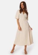 BUBBLEROOM Linen Blend Wrap Dress Light beige 2XL