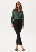 BUBBLEROOM Satin Puff Sleeve Shirt Green 46