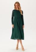 Bubbleroom Occasion Lace Long Sleeve Midi Dress Dark green 44