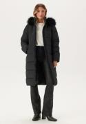 Happy Holly Hooded Padded Long Jacket Black 32/34