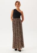 BUBBLEROOM Mesh Wide Maxi Skirt Leopard S