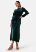 Bubbleroom Occasion Bow Velvet Midi Dress Dark green M