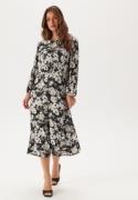 Pieces Pcrexa 3/4 MIDI DRESS BC MIDI  Black Aop:blue Blurry Flower M