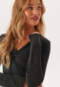 Pieces Pclina Ls V-neck Detail Top  Black M