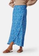 BUBBLEROOM Wrap Skirt Blue/Floral L