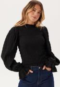 BUBBLEROOM Frill Structured Blouse Black M