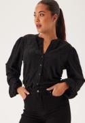 BUBBLEROOM Long Sleeve Button Blouse Black XS