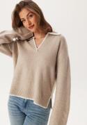 VILA Viyazmin Detail Knit Natural Melange Detail: White XL