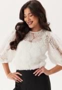 BUBBLEROOM 3D Flower Puff Sleeve Blouse Offwhite S