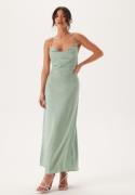 Bubbleroom Occasion Waterfall Satin Ankle dress Dusty green 36