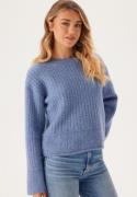 SELECTED FEMME Slfalva Structure Ls Knit O-neck Endless Sky Detail:MEL...