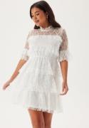 BUBBLEROOM Frill Lace Dress White 44