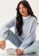 Pieces Pcdilippa Ls O-neck Knit Cashmere Blue Aop:cloud Dancer M