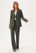 BUBBLEROOM Flared Structured Suit Trousers Dark green 36