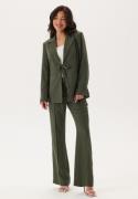 BUBBLEROOM Flared Structured Suit Trousers Dark green 38