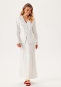 BUBBLEROOM Linen Blend Maxi Skirt Offwhite 42