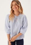 Happy Holly Bow Blouse Blue/Striped 52/54