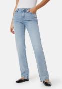 Pieces Pckelly Mid Waist Straight Jeans Light Blue Denim 32/30