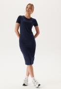 TOMMY JEANS Tjw Rib Bodycon Midi Dress C1g Dark Night Navy S